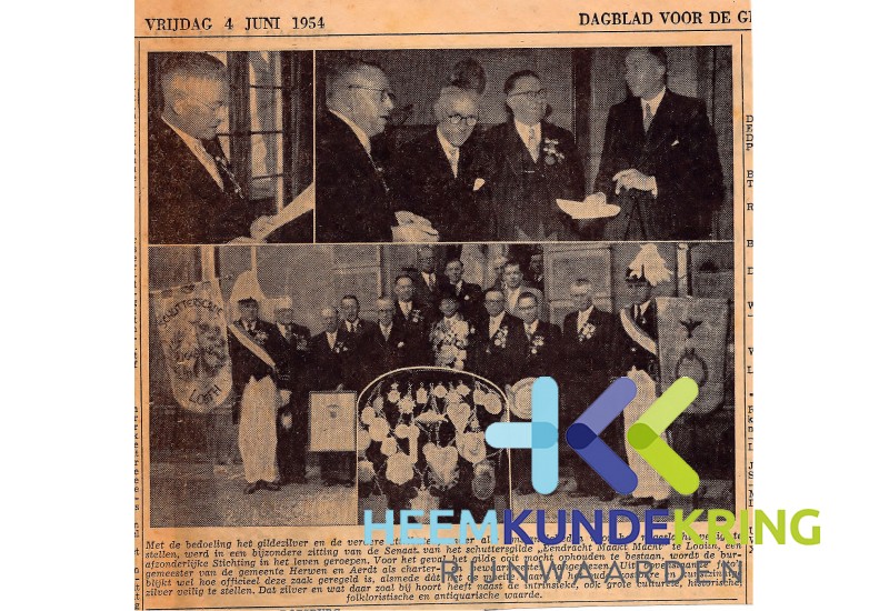 Lobith 04-06-1954 EMM beheer schutters zilver Coll. G.B.Janssen